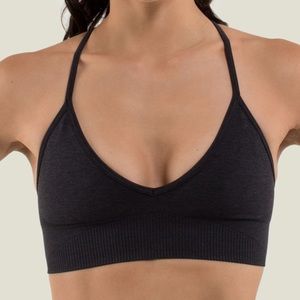 Lululemon Ebb To Street Bra Heathered Black